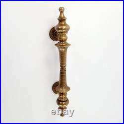 2 large DOOR handle pull solid 2 SPUN 30 cm brass vintage old style hollow 12