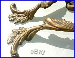 2 large old look french style pulls handles solid brass vintage doors 11pair B