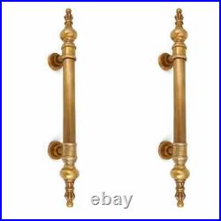 2 stunning DOOR handle pulls solid SPUN 45 cm brass vintage aged old style 17