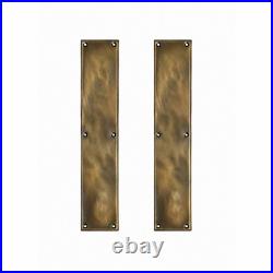 2 x 12 Solid Brass Push Door Plates / Finger Plates Vintage Old Style