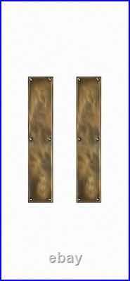 2 x 12 Solid Brass Push Door Plates / Finger Plates Vintage Old Style