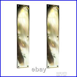 2 x 12 Solid Brass Push Door Plates / Finger Plates Vintage Old Style