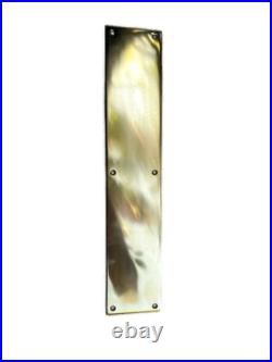 2 x 12 Solid Brass Push Door Plates / Finger Plates Vintage Old Style
