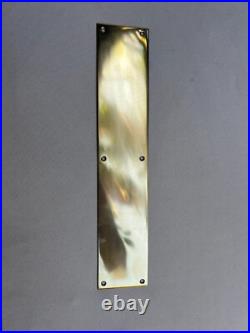 2 x 12 Solid Brass Push Door Plates / Finger Plates Vintage Old Style