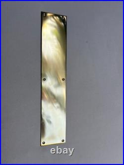 2 x 12 Solid Brass Push Door Plates / Finger Plates Vintage Old Style