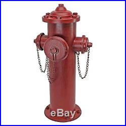 23 Old School Vintage Style Firefighter Red Metal 3 Nozzle Fire Hydrant Statue