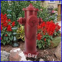 23 Old School Vintage Style Firefighter Red Metal 3 Nozzle Fire Hydrant Statue