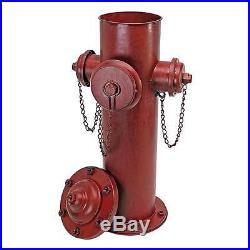 23 Old School Vintage Style Firefighter Red Metal 3 Nozzle Fire Hydrant Statue