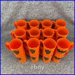 24- VTG Heilemans Old Style Orange Super Mugs Cheers For Fears Halloween Theme