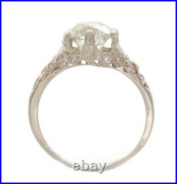 2ct Certified Old Mine Cut Diamond Vintage Style Platinum Engagement Ring