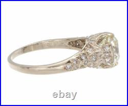 2ct Certified Old Mine Cut Diamond Vintage Style Platinum Engagement Ring