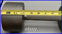 2x30 Lb Old Style Iron Dumbbells Round Silver Painted Old School Vintage Style