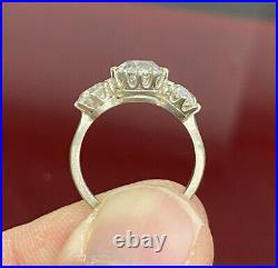 3.02ct ttw Certified Old Mine Cut Diamond Vintage Style Three Stone Ring