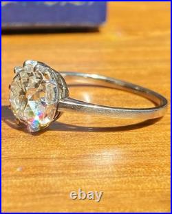 3 CTW Old European Cut Round Moissanite Solitaire Vintage Style Engagement Ring