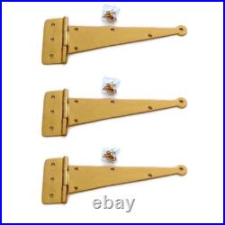 3 solid brass Large 10 inch long gate DOOR Hinges Vintage Old Style Solid heavy