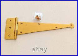 3 solid brass Large 10 inch long gate DOOR Hinges Vintage Old Style Solid heavy