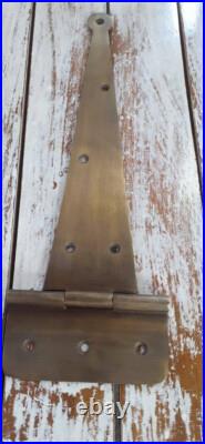 3 solid brass Large 10 inch long gate DOOR Hinges Vintage Old Style Solid heavy