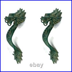 4 Dragon door pull 30 cm aged brass vintage old style house handle 12 4 Dragon door pull 30 cm aged brass vintage old style house handle 12