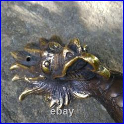 4 Dragon door pull 30 cm aged brass vintage old style house handle 12 4 Dragon door pull 30 cm aged brass vintage old style house handle 12