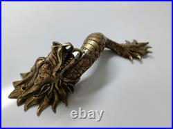 4 Dragon door pull 30 cm aged brass vintage old style house handle 12 4 Dragon door pull 30 cm aged brass vintage old style house handle 12