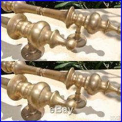 4 large DOOR handle pulls solid SPUN hollow brass vintage aged old style 12 B