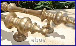 4 large DOOR handle pulls solid SPUN hollow brass vintage aged old style 12 B