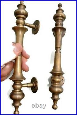 4 light large DOOR handle pulls solid SPUN brass vintage aged old style 12 B