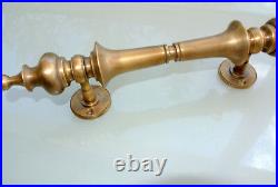 4 light large DOOR handle pulls solid SPUN brass vintage aged old style 12 B