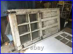 4 vintage Antique carriage house barn style Garage doors with old glass, 1900ish
