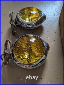 420-P NOS Vintage Unity Fog Lamp Pair Old Style Original Wiring 1920s 1940's