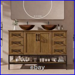 48 Bathroom Vanity with Vessel Sink Wood Storage Cabinet 6 Drawers Freestanding