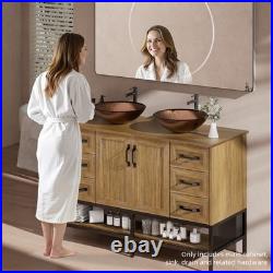 48 Bathroom Vanity with Vessel Sink Wood Storage Cabinet 6 Drawers Freestanding