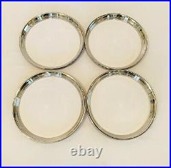 4x Original Style Ribbed Early Ford Wheel Trim Rings/ Beauty Rings- Pol S/S- 15