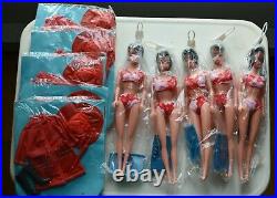 5-LOT 1960s Barbie style Doll Clone Hong Kong NEW OLD STOCK Bubble Cut RAINCOAT