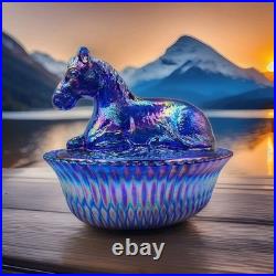 5 Pony Vintage Style Cobalt Carnival Old Westmoreland Mold By Mosser for Rosso