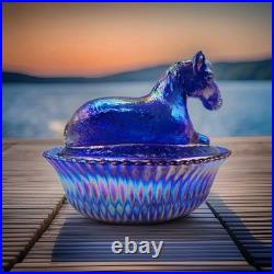 5 Pony Vintage Style Cobalt Carnival Old Westmoreland Mold By Mosser for Rosso