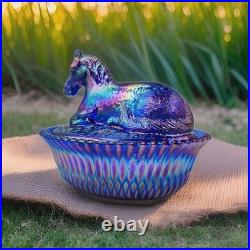 5 Pony Vintage Style Cobalt Carnival Old Westmoreland Mold By Mosser for Rosso