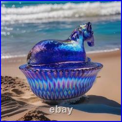 5 Pony Vintage Style Cobalt Carnival Old Westmoreland Mold By Mosser for Rosso