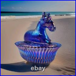 5 Pony Vintage Style Cobalt Carnival Old Westmoreland Mold By Mosser for Rosso