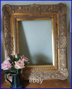 5 Wide Baroque Ornate Vtg Style Gold Gilt Frame 12 x 16. Old Masters Look