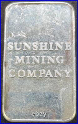 5 ozt Sunshine Mining. 999 Fine Silver Bar Toning VINTAGE Rare Old Style(J127) 5 ozt Sunshine Mining. 999 Fine Silver Bar Toning VINTAGE Rare Old Style(J127)