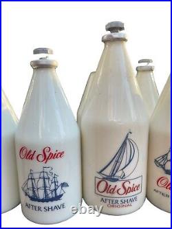 6 Vintage Old Spice Bottles -All Are After Shave- Empty- Several Styles