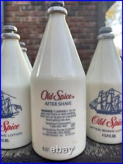 6 Vintage Old Spice Bottles -All Are After Shave- Empty- Several Styles