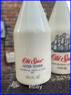 6 Vintage Old Spice Bottles -All Are After Shave- Empty- Several Styles