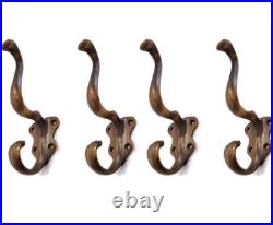 6 solid brass 5.1/4 curly Antique vintage old Style coat hangers heavy Hooks