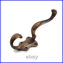 6 solid brass 5.1/4 curly Antique vintage old Style coat hangers heavy Hooks