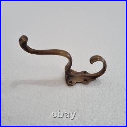 6 solid brass 5.1/4 curly Antique vintage old Style coat hangers heavy Hooks