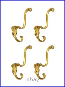 6 solid brass 5.1/4 curly Antique vintage old Style coat hangers heavy Hooks
