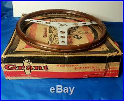 60s Vintage early Grant Wood custom steering wheel 15in with box Hot Rod Rat truck