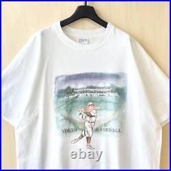 90S Vintage Haynes T-Shirt Pictorial Illustration Old Style Baseball